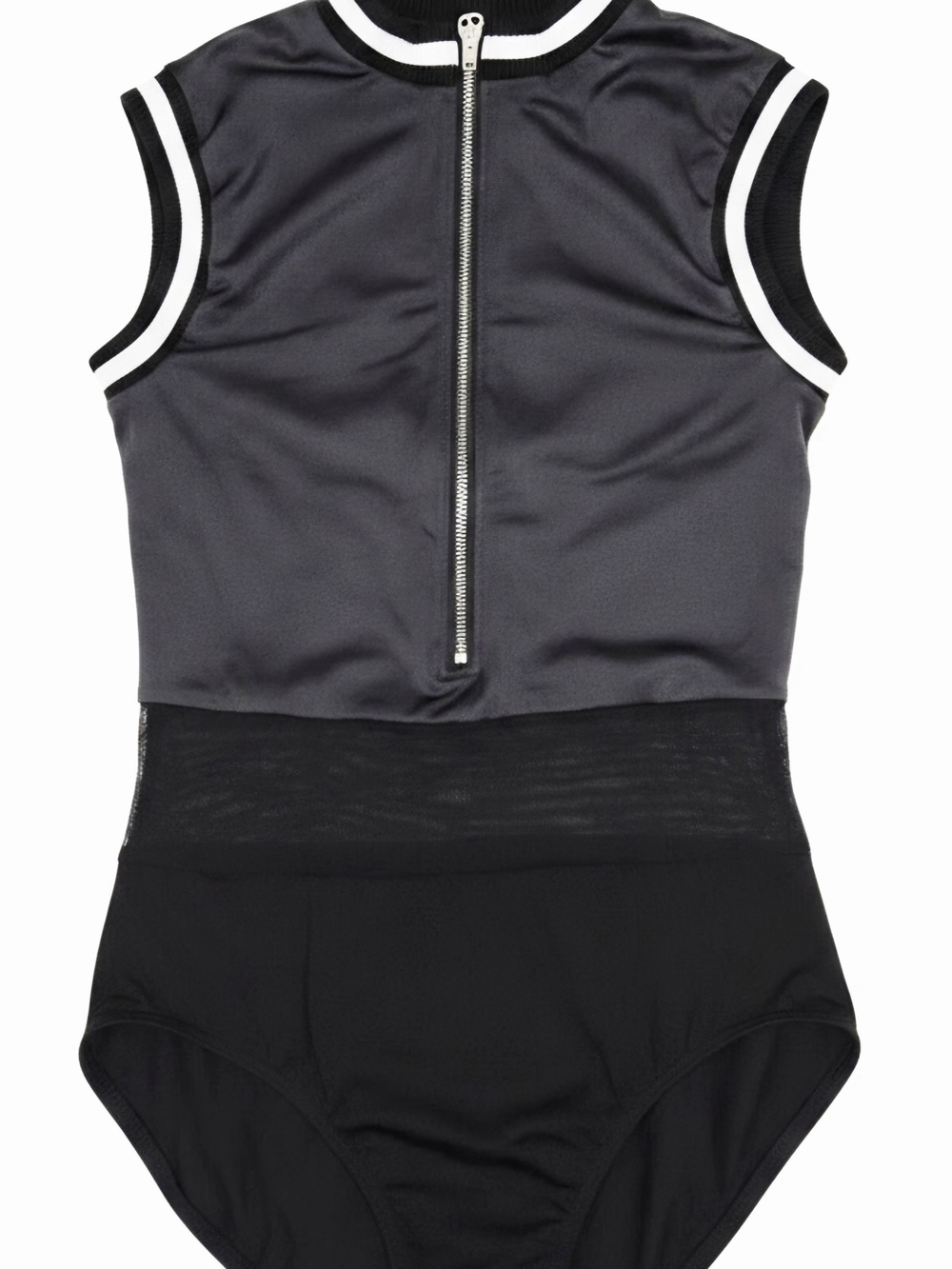 Weissman Style 18751 Black Charcoal Grey Sleeveless Dance Leotard, Adult Size SA